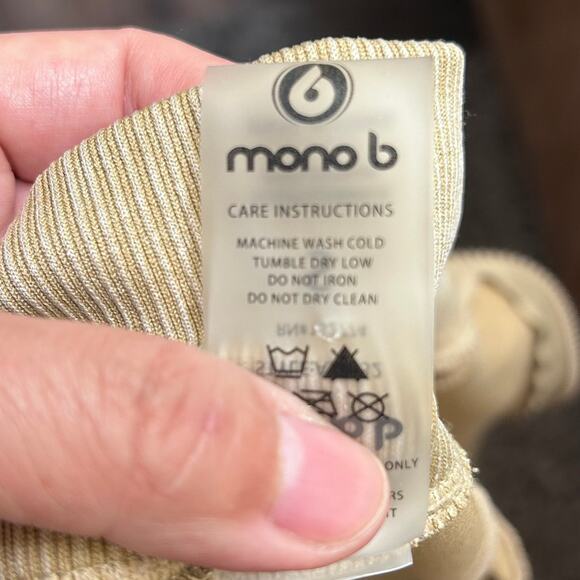 Mono B Women's Cropped Ribbed Zip-UP Jacket Taupe Size SM - Picture 8 of 10